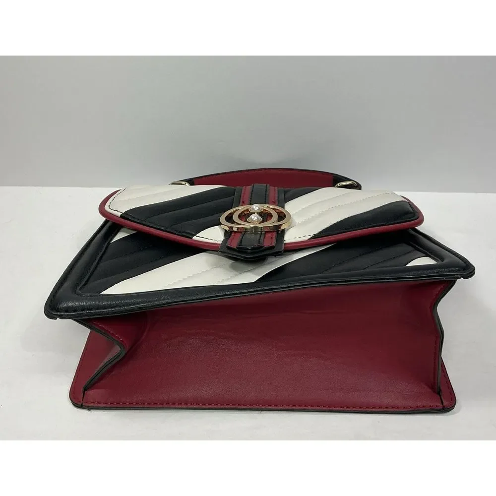 Aldo‎ Womens HandBag Purse Retro Modern Black White Red Pocketbook